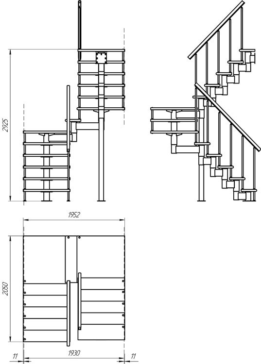 В доме есть лестница шириной 1.1 м