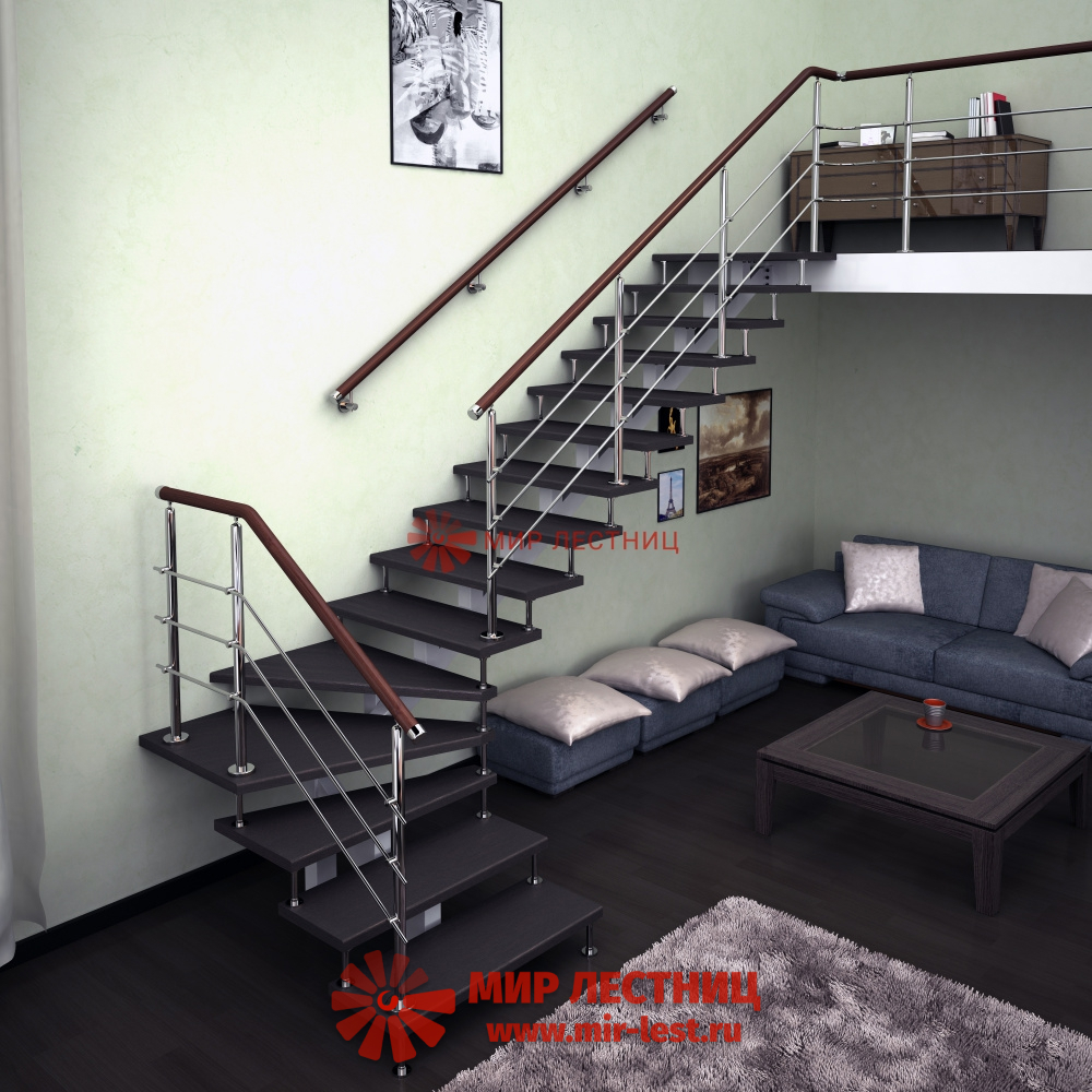 Лестница на металлическом каркасе «Mono-Step» mod 3