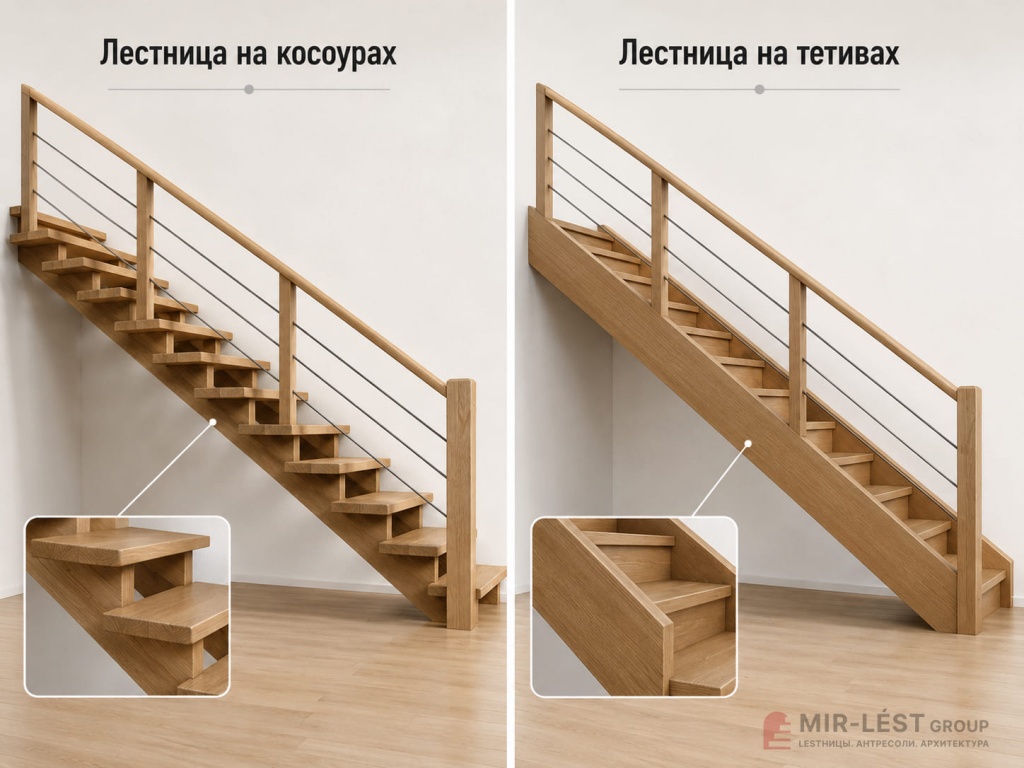 Лестницы на косоурах и на тетивах